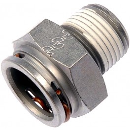 Engine Oil Cooler Line Connector w 3/8 in. Thread, GM 15043741, 1 Piece S05